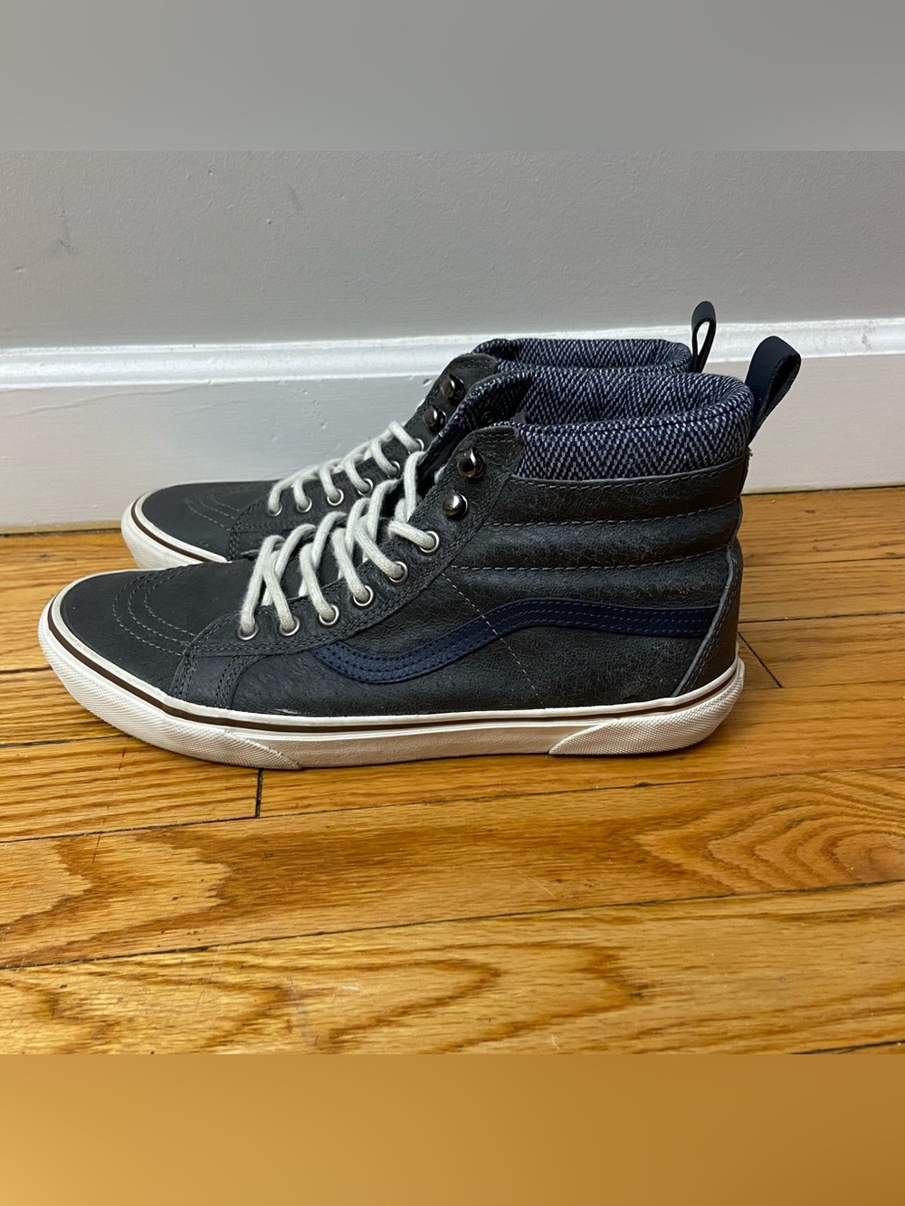 Vans Men’s High-Top Sneakers - Charcoal and Navy